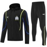 Chándal Olympique Marsella 2025/26-Black windbreaker (Cremallera larga)
